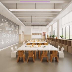 现代幼儿园教室3D模型下载